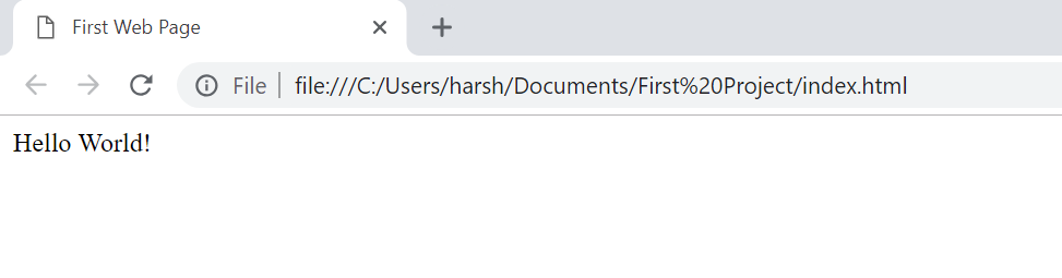 Run basic HTML code in a web browser